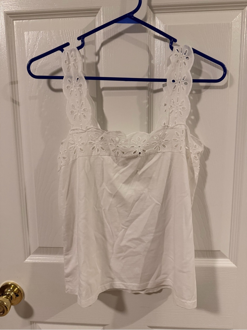 LOFT White Eyelet Strap Camisole